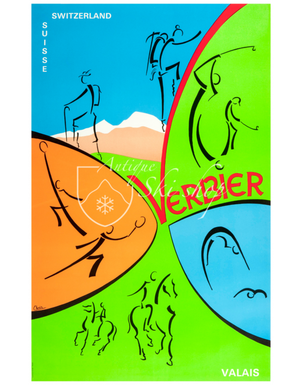 Vintage Swiss Ski Poster : VERBIER