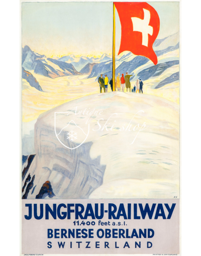 Vintage Swiss Travel Poster : JUNGFRAU RAILWAY