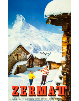 Vintage Swiss Ski Poster : ZERMATT (Nr. 2)