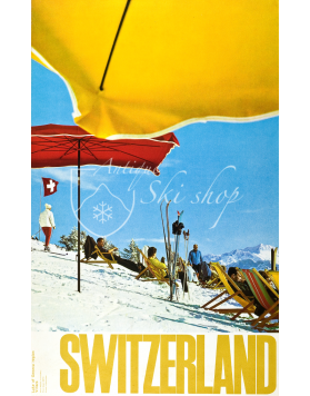 Vintage Swiss Ski Poster : SWITZERLAND - VILLARS