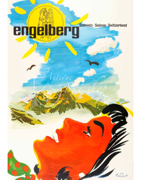 Vintage Swiss Ski Resort Poster : ENGELBERG