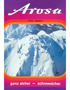 Vintage Swiss Ski Poster : AROSA - SWISSAIR