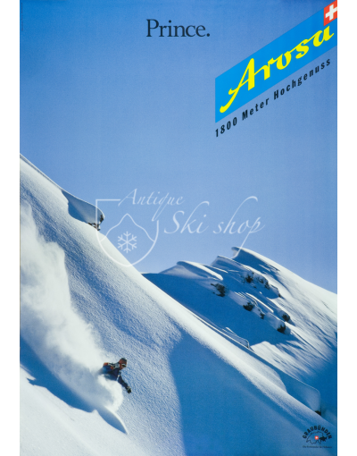 Vintage Swiss Ski Poster : AROSA "PRINCE"