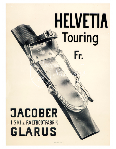 Vintage Swiss Ski Poster : HELVETIA TOURING BINDINGS