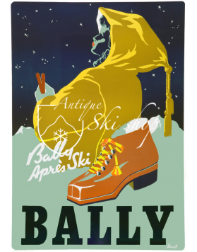 Vintage Swiss Ski Poster : BALLY - APRÈS SKI