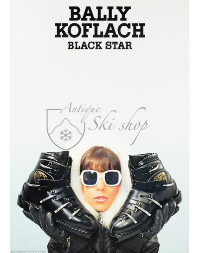 Vintage Swiss Ski Poster : BALLY KOFLACH BLACK STAR
