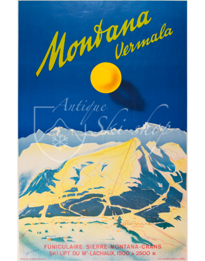 Vintage Swiss Ski Poster : MONTANA VERMALA