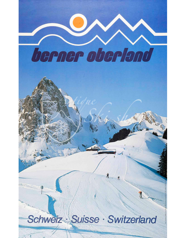 Vintage Swiss Ski Poster : BERNER OBERLAND