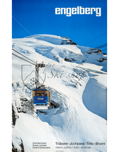 Vintage Swiss Ski Poster : ENGELBERG (Cable Car)