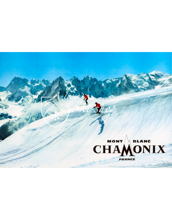 Vintage French Ski Poster : CHAMONIX MONT BLANC