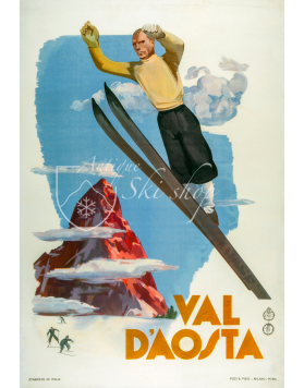 Vintage Italian Ski Poster : VAL D'AOSTA