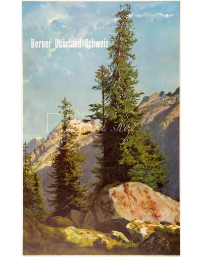 Vintage Swiss Ski Resort Poster : BERNER OBERLAND SCHWEIZ