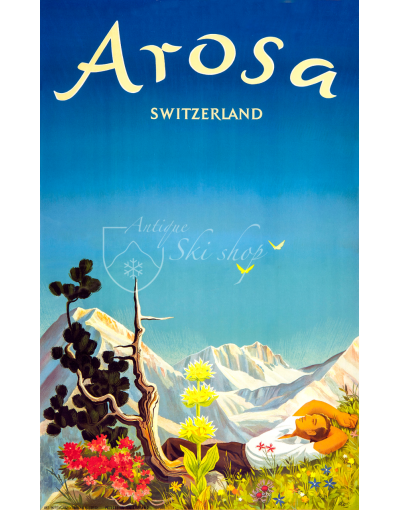 Vintage Swiss Ski Resort Poster : AROSA - SUMMER