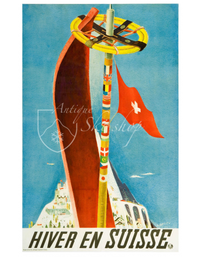 Vintage Swiss Ski Poster : HIVER SUISSE (Print Available)