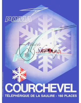 Vintage French Ski Resort Poster : COURCHEVEL - LA SAULIRE