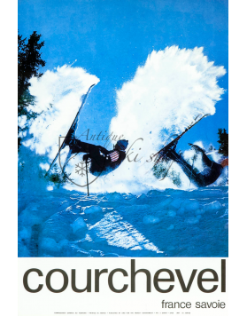 Vintage French Ski Resort Poster : COURCHEVEL -POWDER SPRAY