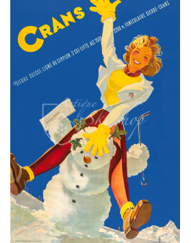 Vintage Swiss Ski Poster : CRANS