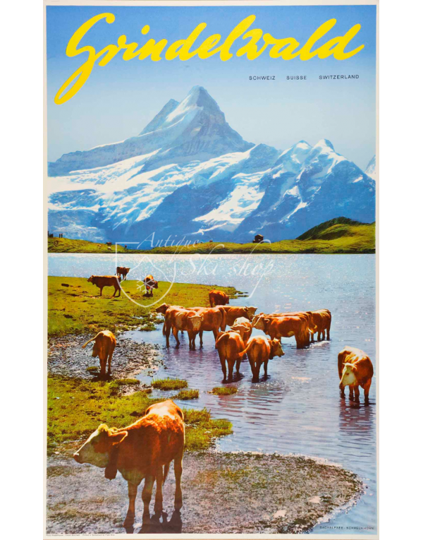 Grindelwald Bern Switzerland Ski Skiing Sport Fine Vintage Poster Repro FREE S/H 
