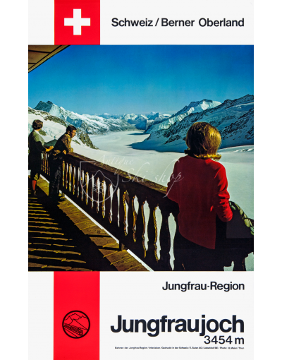 Vintage Swiss Travel Poster : JUNGFRAUJOCH