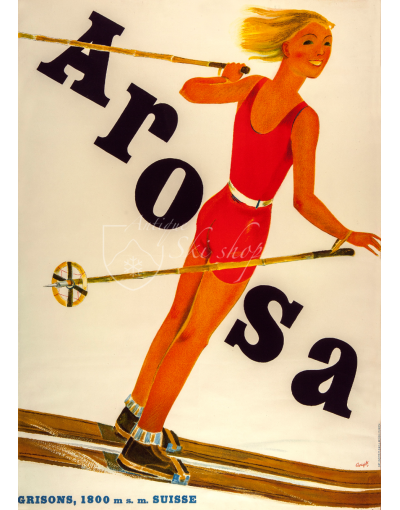 Vintage Swiss Ski Poster : AROSA (Grisons)