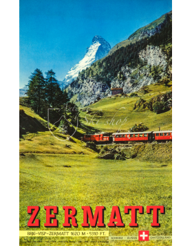 Vintage Swiss Ski Resort Poster : ZERMATT (Summer)