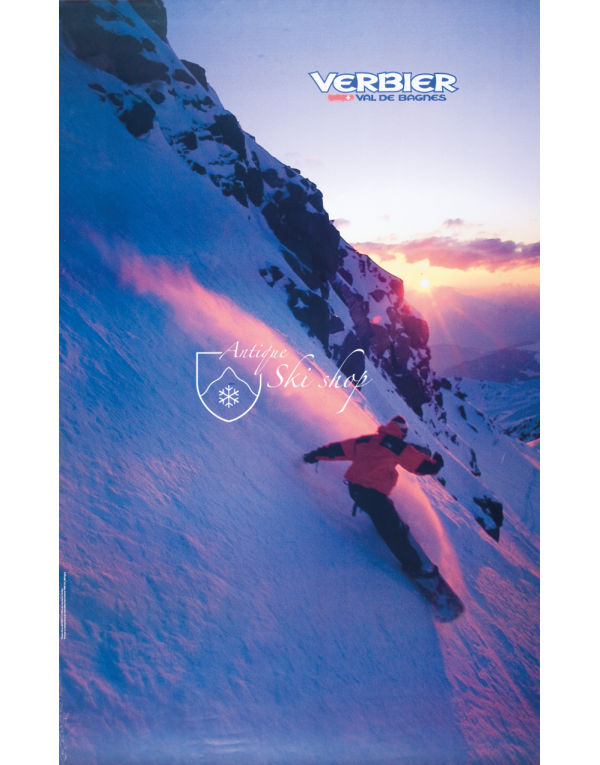 Vintage Swiss Ski Poster : VERBIER -  Val de Bagnes