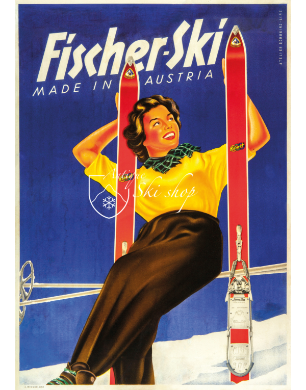 Vintage Ski Poster : FISCHER SKI