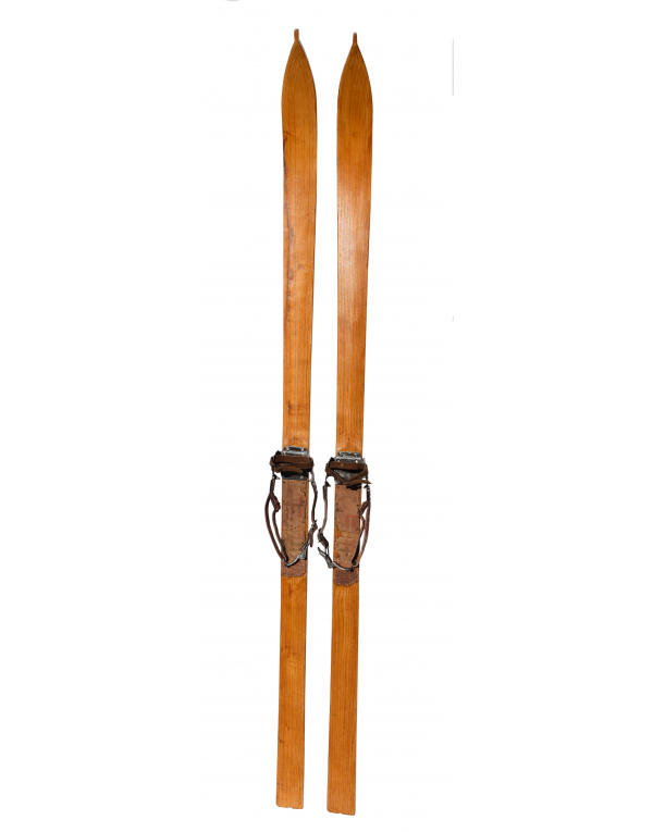 Antique 1920's Swiss Skis (Restored)