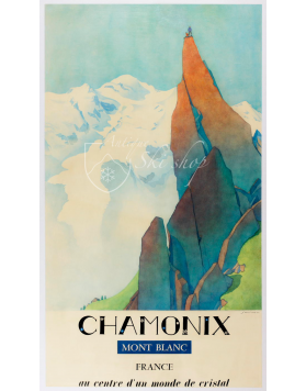 Vintage French Ski Poster : Chamonix -  Mont Blanc