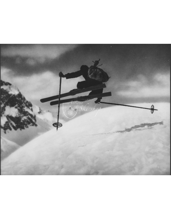 Vintage Ski Photo - "Side Kick" Jump