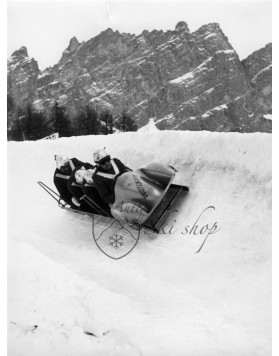 Vintage Bobsleigh Photo - Bobsleigh in Cortina