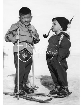 Vintage Ski Photo - A Curious Pair