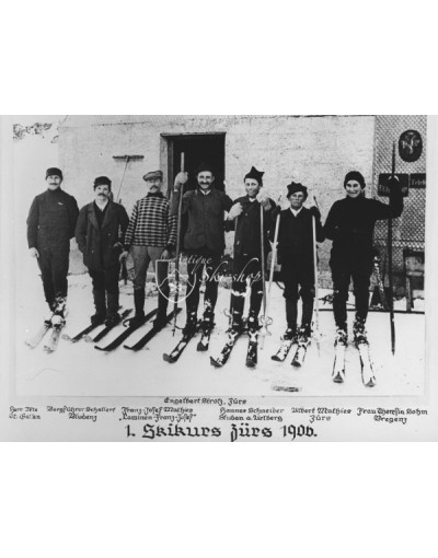 Vintage Ski Photo First Ski Lesson