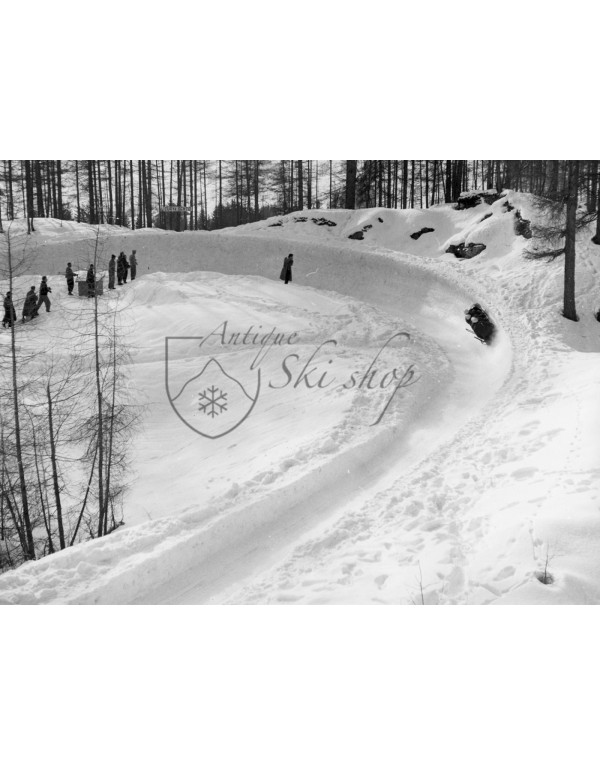 Vintage Bobsleigh Photo - Bobsleigh Run In Cortina