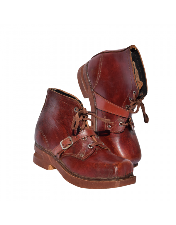 "Wooden Soles" 1930's Children Ski Boots