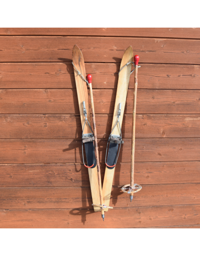 Antique Children Skis & Poles