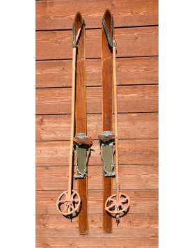Antique Children Skis & Poles