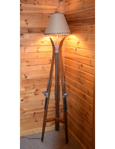 Antike Ski-Stehlampe / Lampadaire Ski / Ski-Stehleuchte