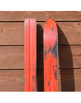 Antique Swiss skis with ATTENHOFER "FLEX" Bindings