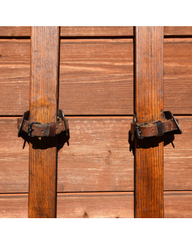 Vintage 1920's Children Skis & Poles (Restored)