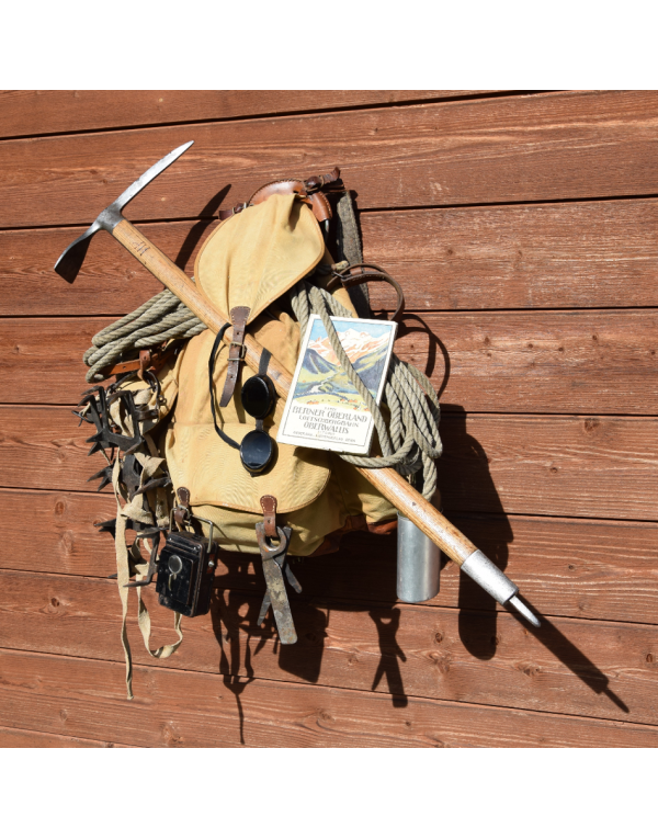 Vintage Swiss Mountaineering Rucksack & Climbing Gear