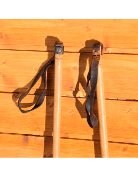 Antique "Gebrüder Hammer" Childrens Skis & Bamboo poles (Non Restored)