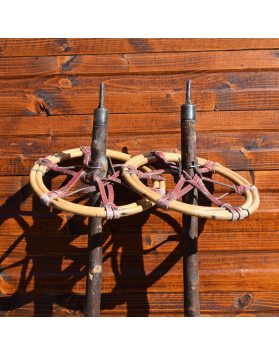 Antique Staub's "ALPINA" Skis  (Fully Restored) & Hickory Poles