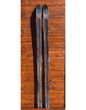 1950's antique children skis & poles