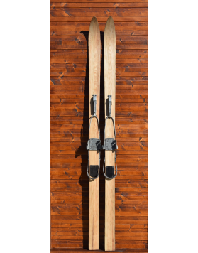 1950's antique children skis & poles