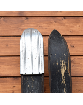 1940's Antique  Swiss Skis & Poles (Unrestored)