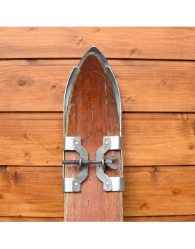 1940's Antique  Swiss Skis & Poles (Unrestored)