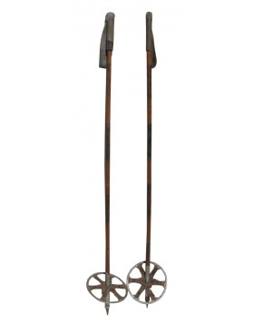 Antique "Swiss Military" ski poles