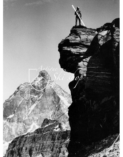 Vintage Ski Photo - Yuichiro Miura On Peak in Cervinia