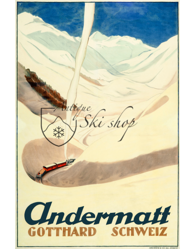 Vintage Swiss Ski Resort Poster : ANDERMATT (Nr. 2)